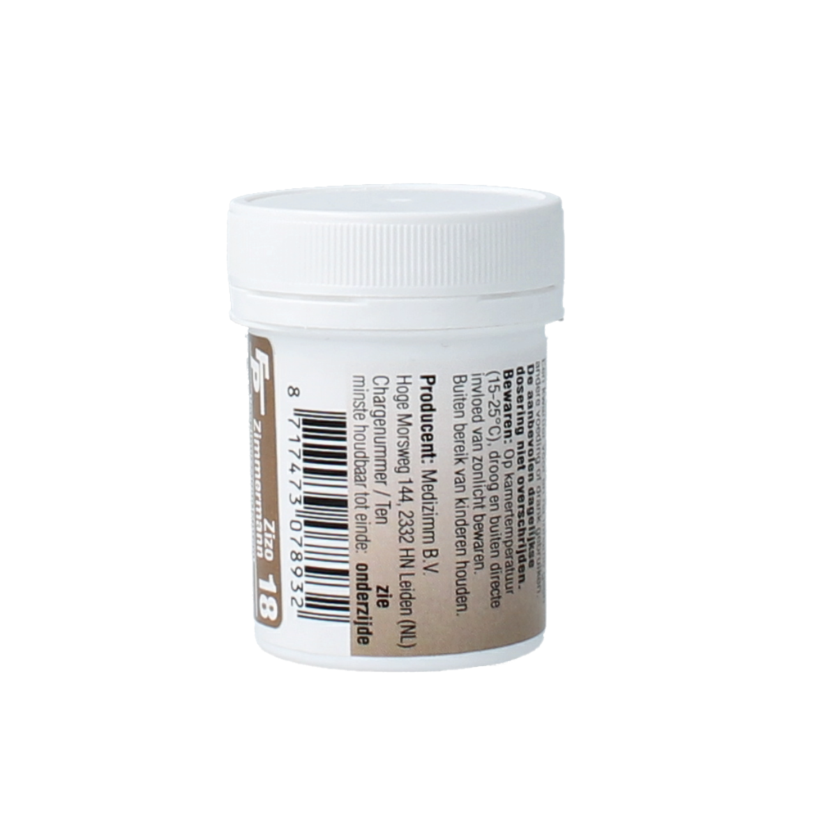 Medizimm Zizo 18 herbal supplement box with 120 tablets, featuring natural ingredients in a white and green packaging design.