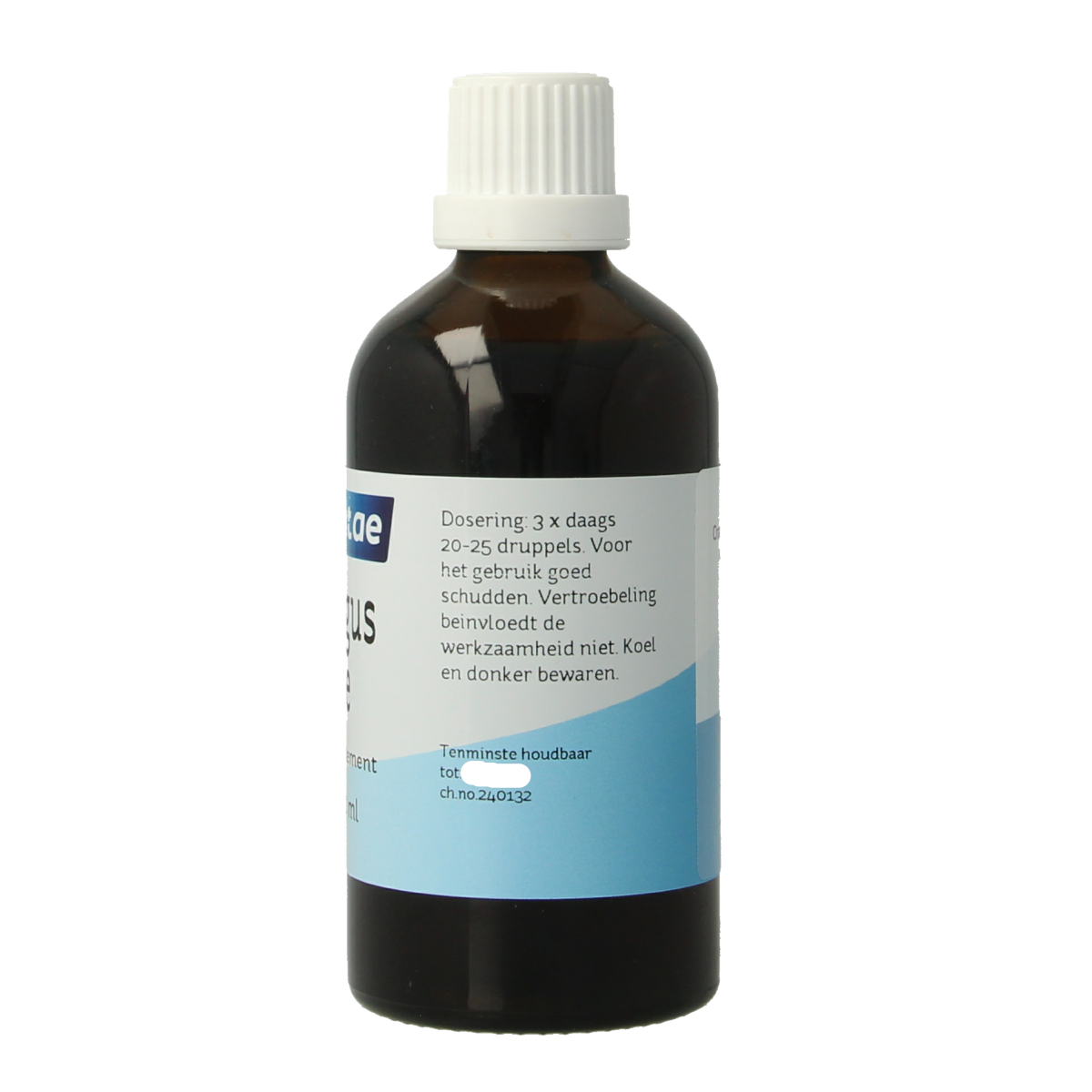 Bottle of Nova Vitae Crataegus forte herbal preparation, 100ml, with herbal ingredients and label details visible.