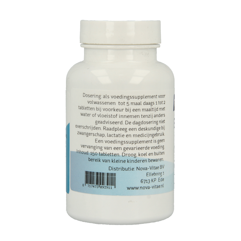 Bottle of Nova Vitae Echinacea 250mg herbal supplement tablets with 150 tablets in a natural packaging design.