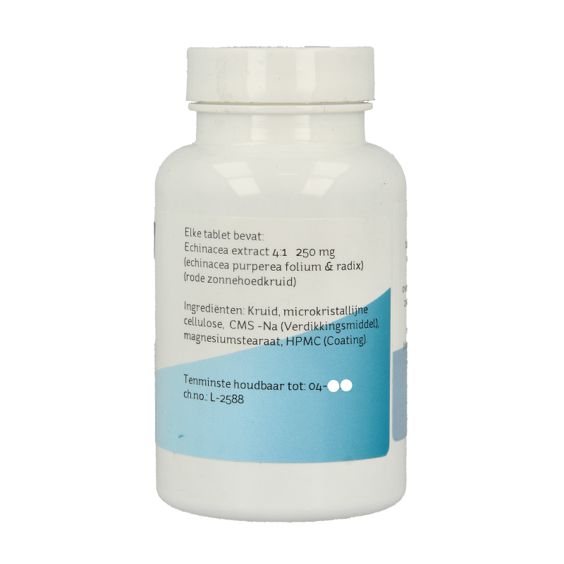 Nova Vitae Echinacea 250mg herbal supplement tablets in a bottle, designed to support immune health.