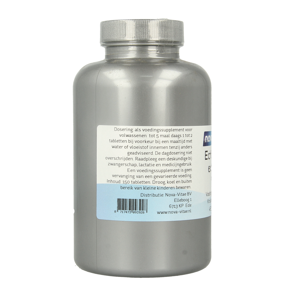 Nova Vitae Echinacea 250 mg herbal tablets, natural supplement for immune support, shown in blister pack.