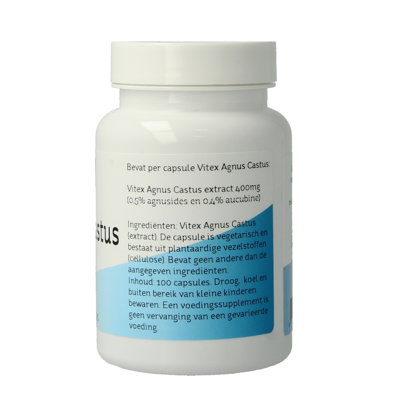Nova Vitae Vitex agnus castus herbal capsules in a bottle, vegetarian supplement for hormonal balance and women's health.