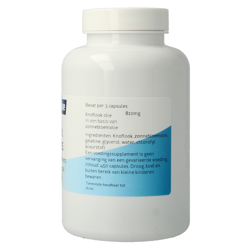 Nova Vitae Kruidenpreparaten Knoflook 270mg capsules, 450-count bottle showing the supplement packaging.
