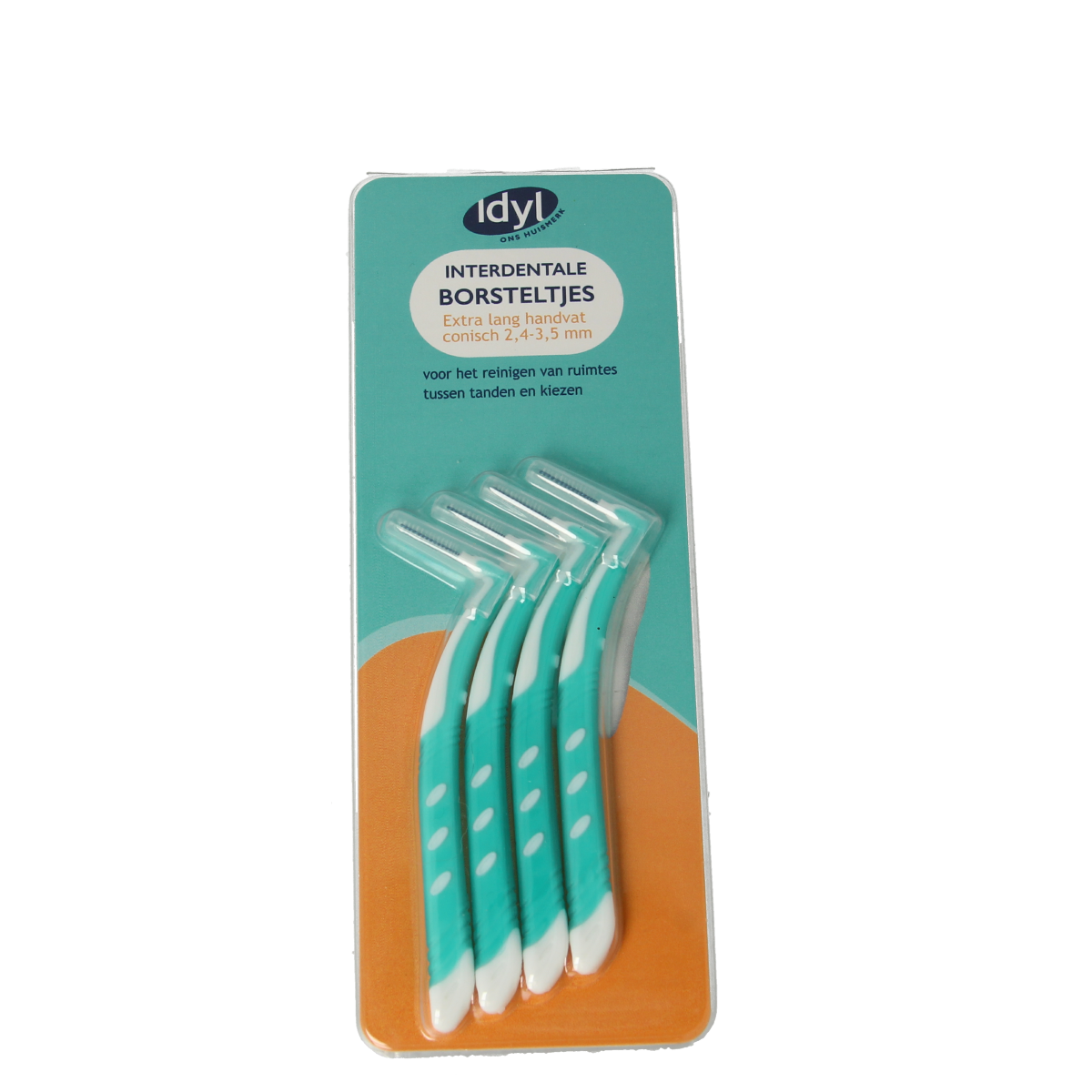 Idyl interdentale borstel conisch extra lang XL 2.5-3, tandenstokers en ragers, dental floss picks, white and blue handle
