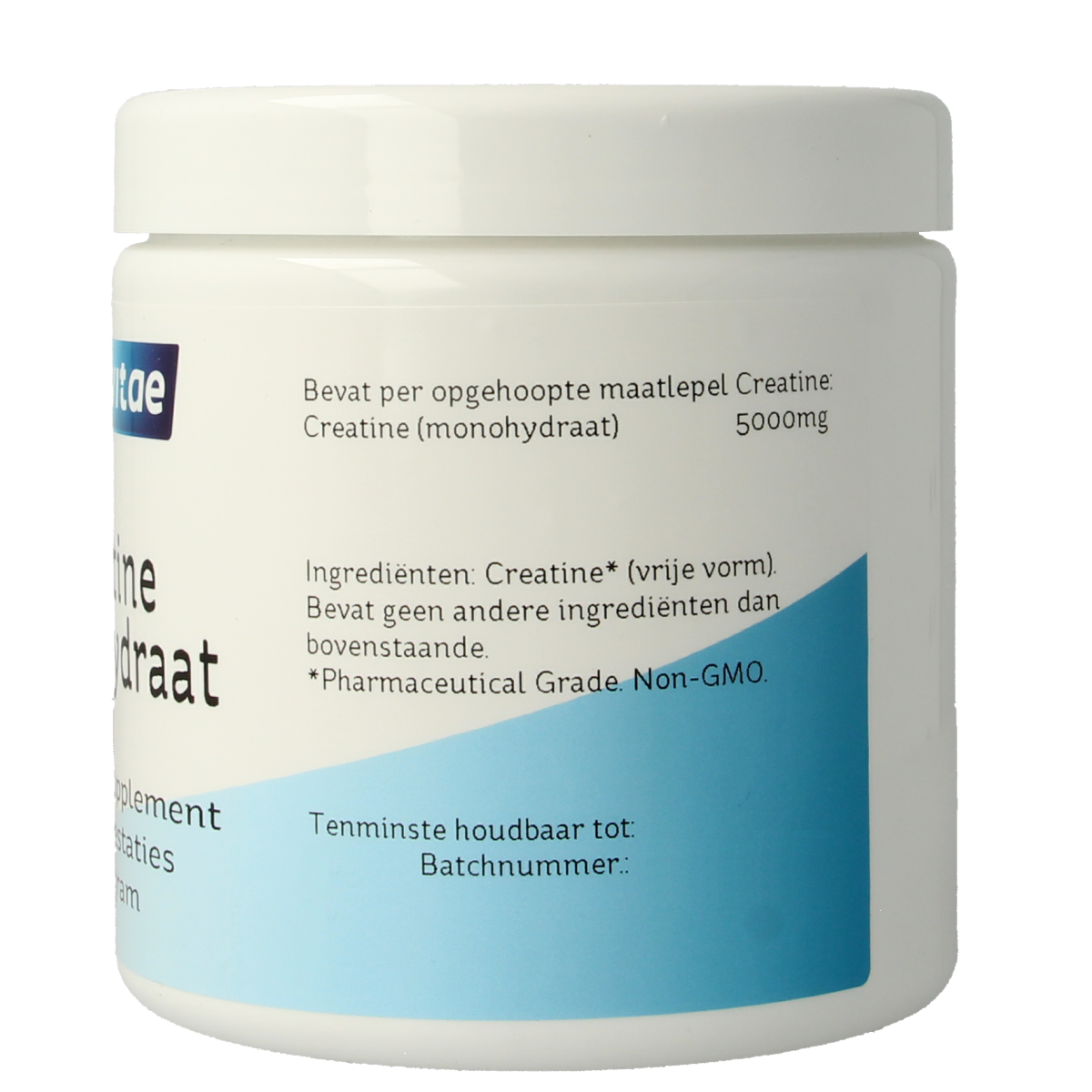 Nova Vitae Creatine Monohydrate 500g container, supplement for muscle support, with amino acids, in a clear plastic jar.