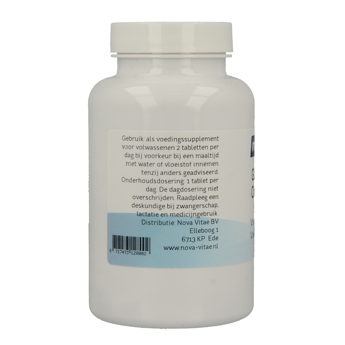 Nova Vitae Glucosamine chondroitine complex with MSM tablets, showing a bottle of mineral supplement tablets.
