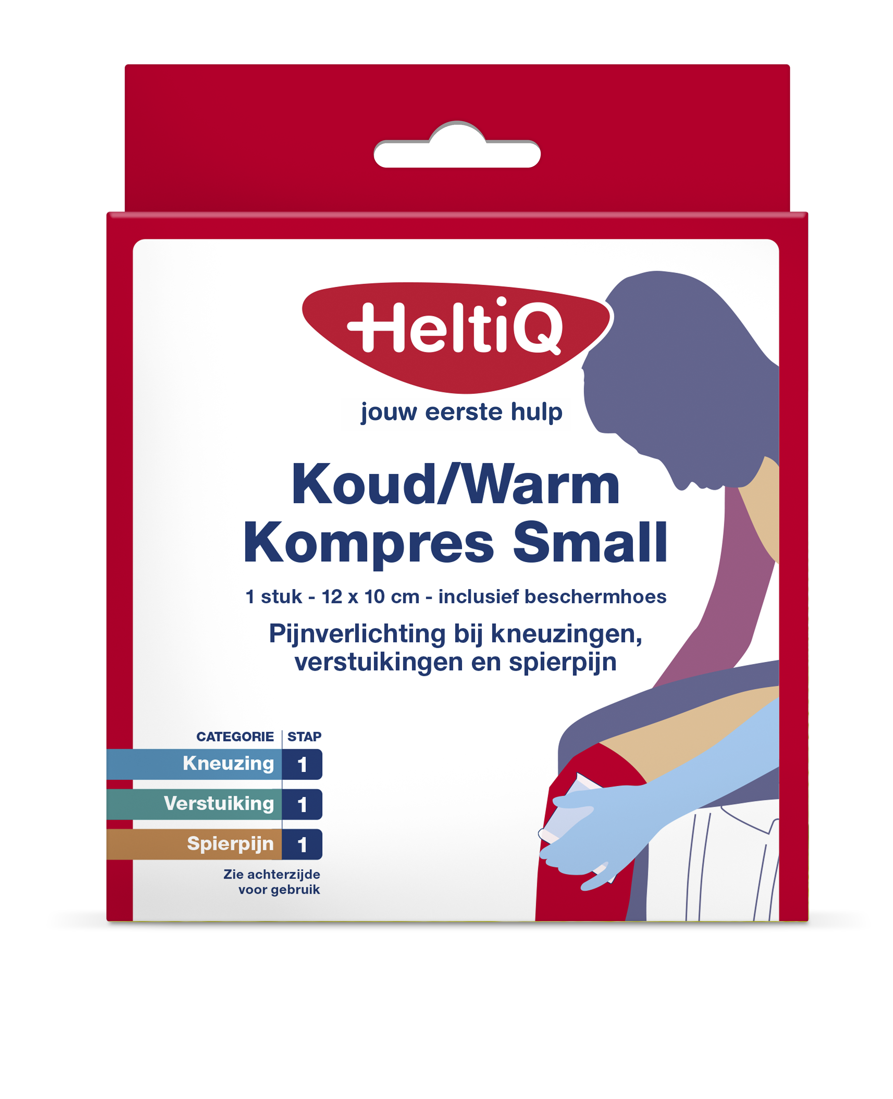 Heltiq small warm and cold compress pack showing the flexible gel pack for pain relief and therapy.