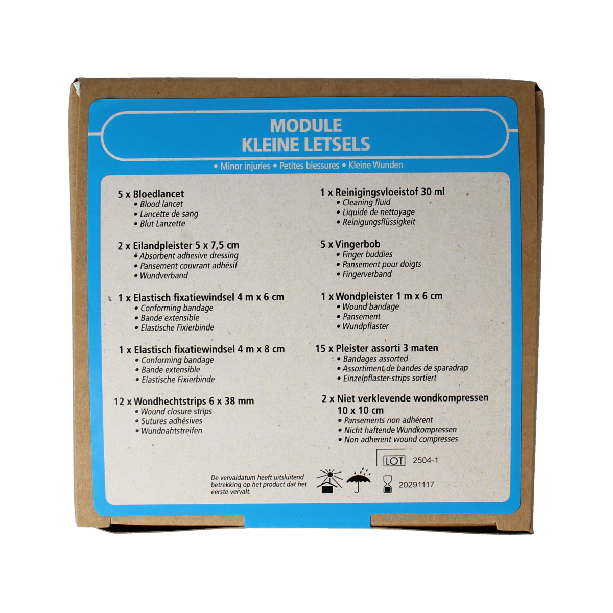 Heltiq Module 1 kleine letsels first aid kit with small wound care supplies, compact emergency medical set.