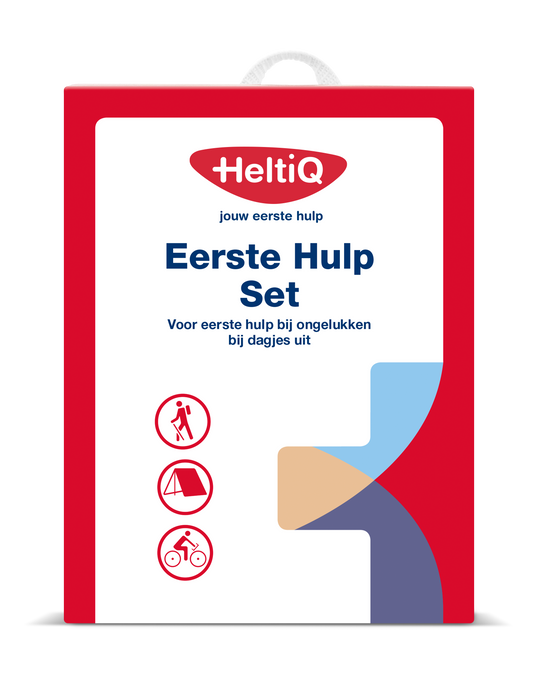 Heltiq Eerste hulp set 1.00 with first aid supplies, bandages, and emergency tools in a compact EHBO set for safety.