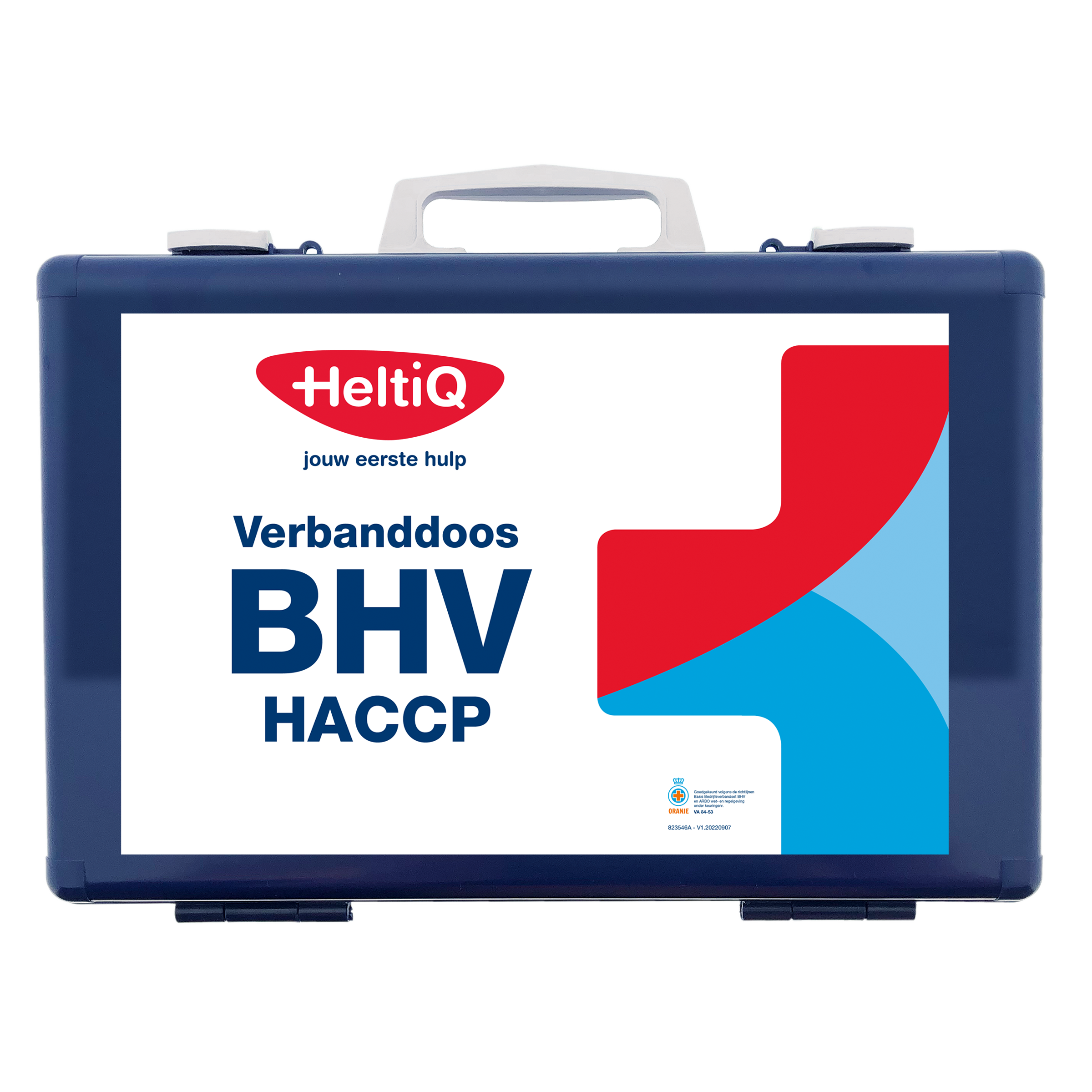 Heltiq EHBO set module BHV Verbanddoos with first aid supplies, designed for emergency medical use and safety.