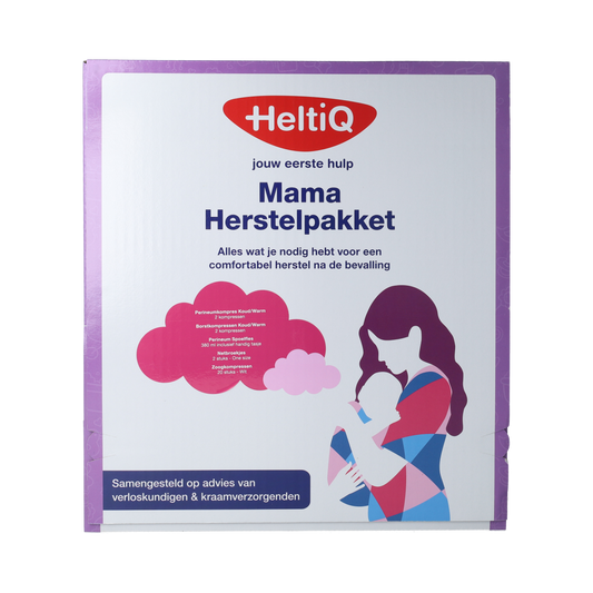 Heltiq HeltiQ Mama Kraamtijd herstelpakket with postpartum care products, shown in the image.