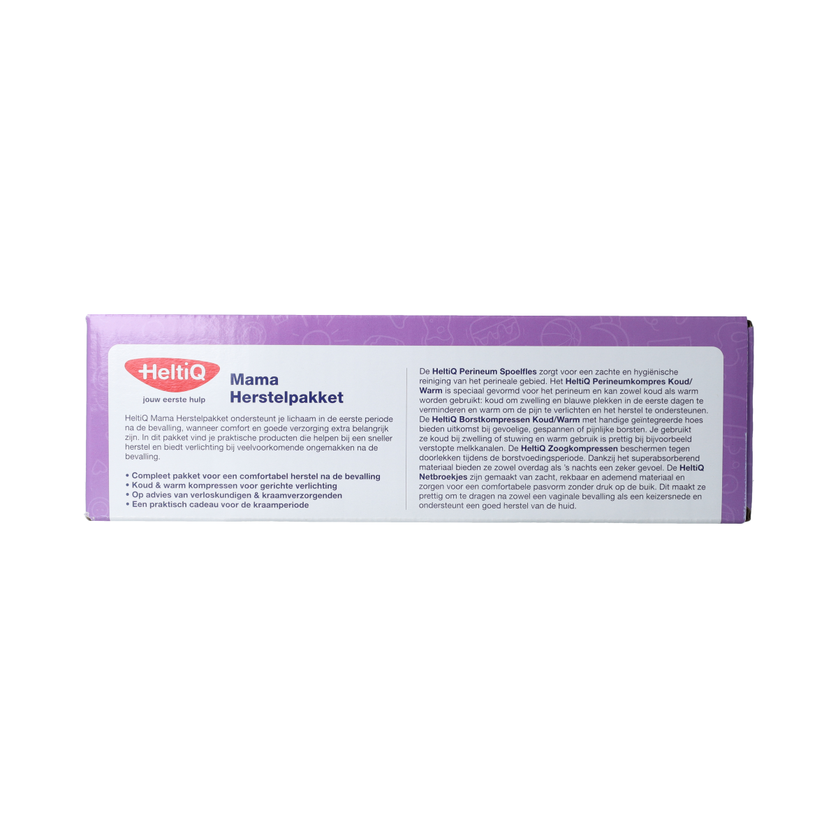 Heltiq HeltiQ Mama postpartum recovery kit, includes essential products for new mothers during kraamtijd, in a compact package.