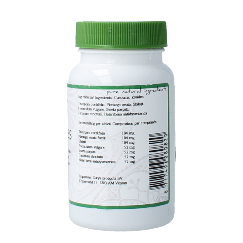 Surya Shita Ras 60 tablets, herbal supplement in blister pack, with traditional Indian herbal ingredients.