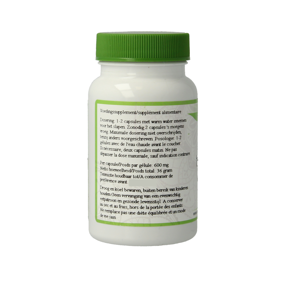 Surya Bio Triphala vegetarian capsules, herbal supplement in a clear bottle with capsules visible inside.