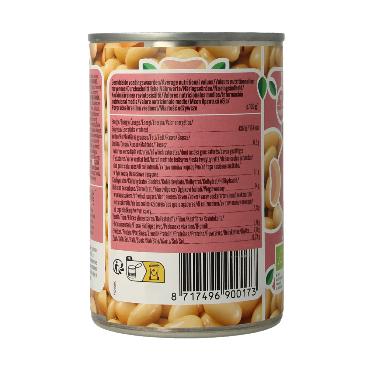 Bioidea organic white beans 400g in a clear packaging, part of the vegetables and fruit category.