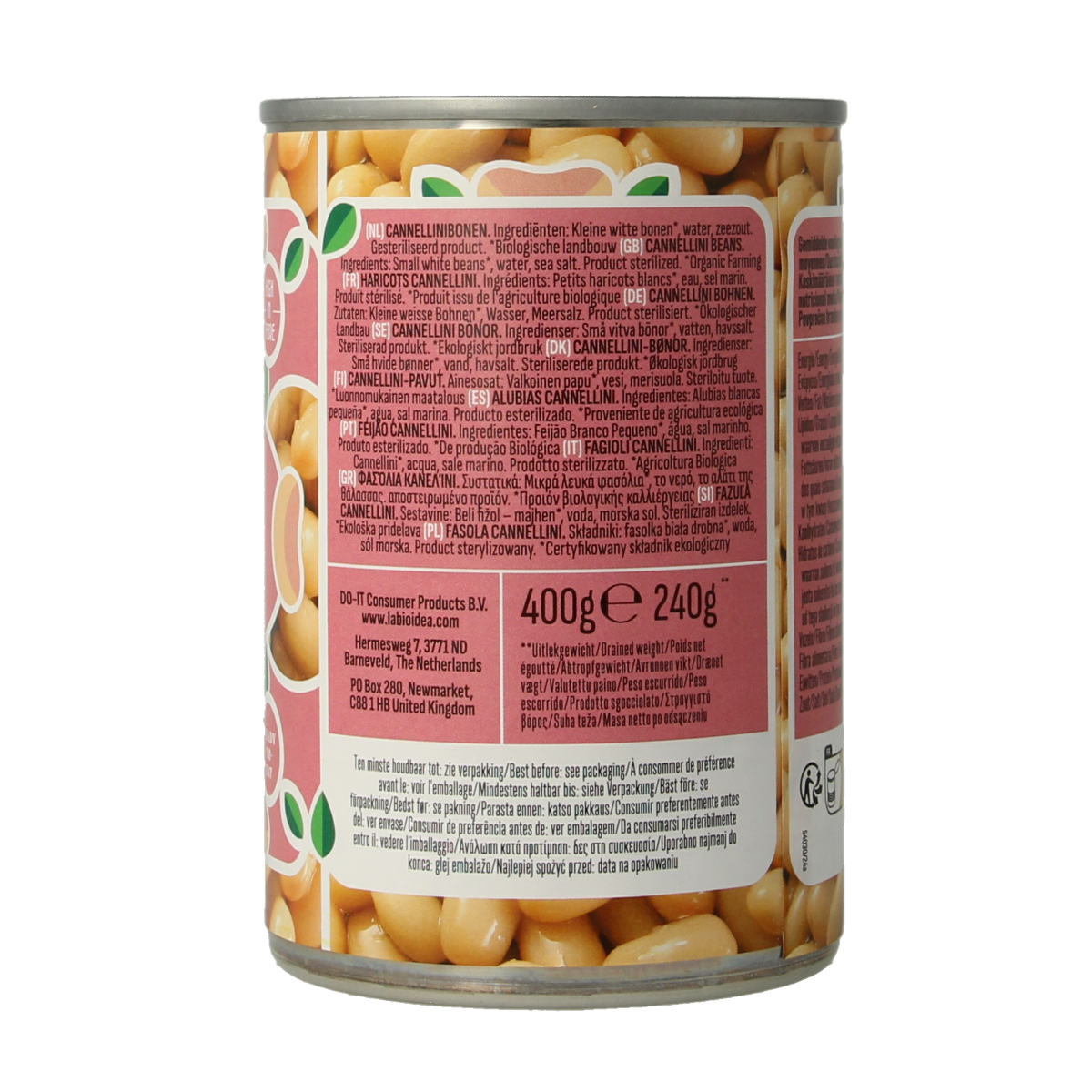 Bioidea organic white beans in a 400g package, fresh and healthy, part of the vegetable and fruit selection.
