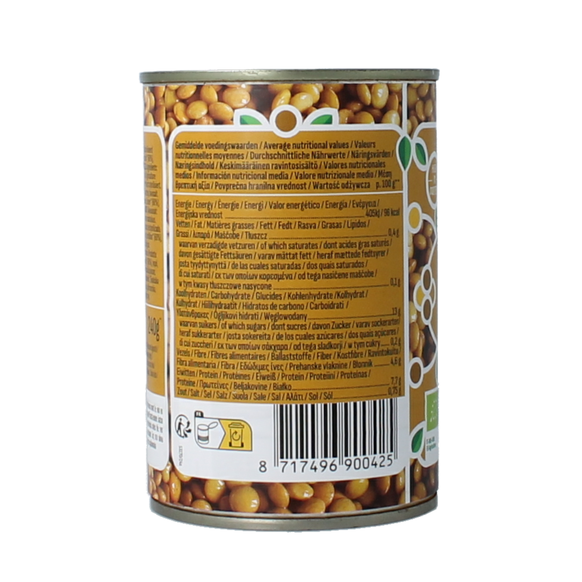 Bioidea organic lentils in a 400g package, showcasing the product label with green and white design.