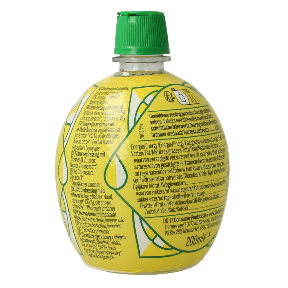 Bioidea organic citron juice in 200ml bottle, natural citrus drink with fresh lemon flavor, made by Bioidea.