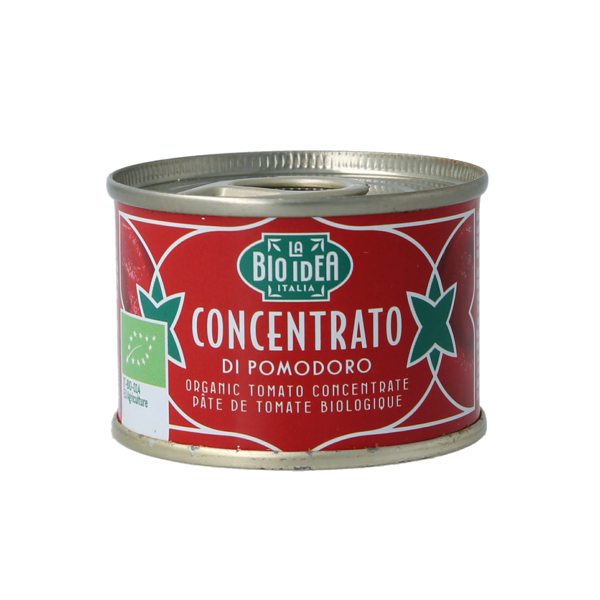 Organic La Bio Idea tomato puree in 70g tube, concentrated and suitable for cooking, from the fresh vegetable and fruit section.