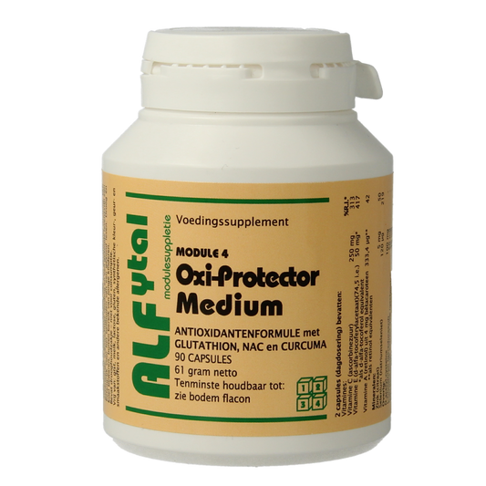 Alfytal Oxi-protector vegetarian antioxidant capsules, medium size, in a bottle, dietary supplement for immune support