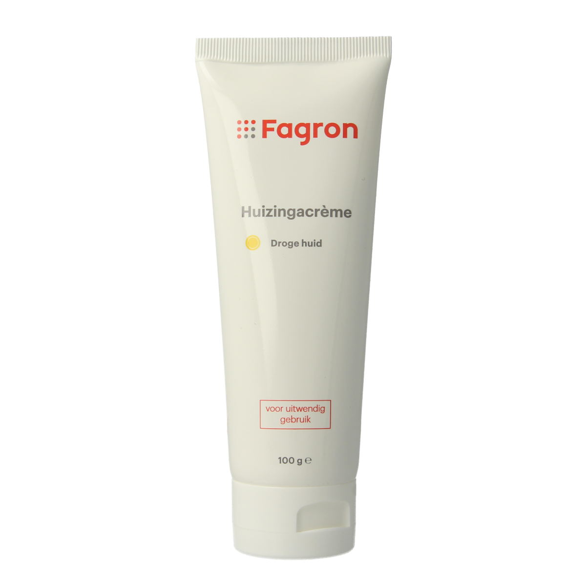 Fagron Huizingacreme 100g jar, a body care product with a white cream inside a labeled container.