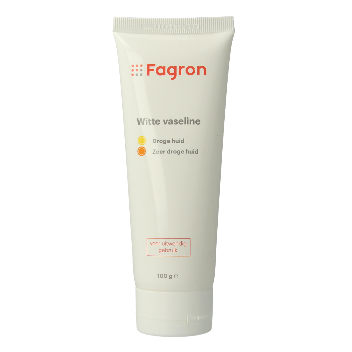 Fagron Vaseline in a white 100g tube, used for skincare and body care, with a simple white packaging.
