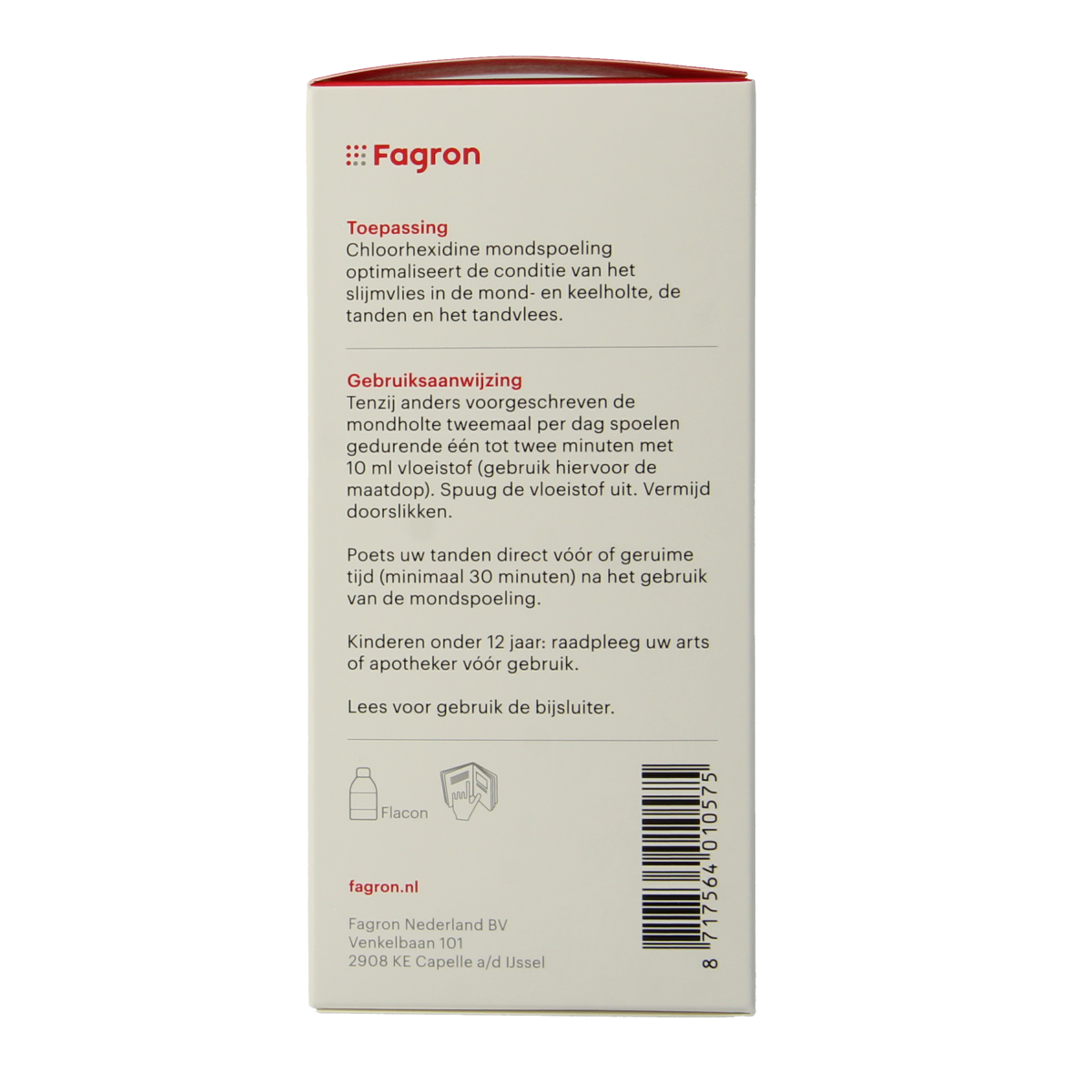 Fagron chlorhexidine mouth rinse 0.2% in a 200ml bottle, used as an antimicrobial oral mouthwash.