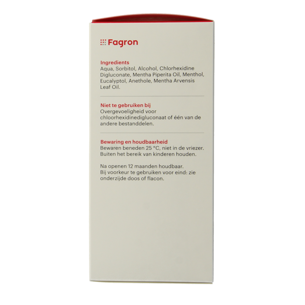 Fagron chlorhexidine mouthwash 0.2% in a 200ml bottle, used as a mouth rinse for oral hygiene.