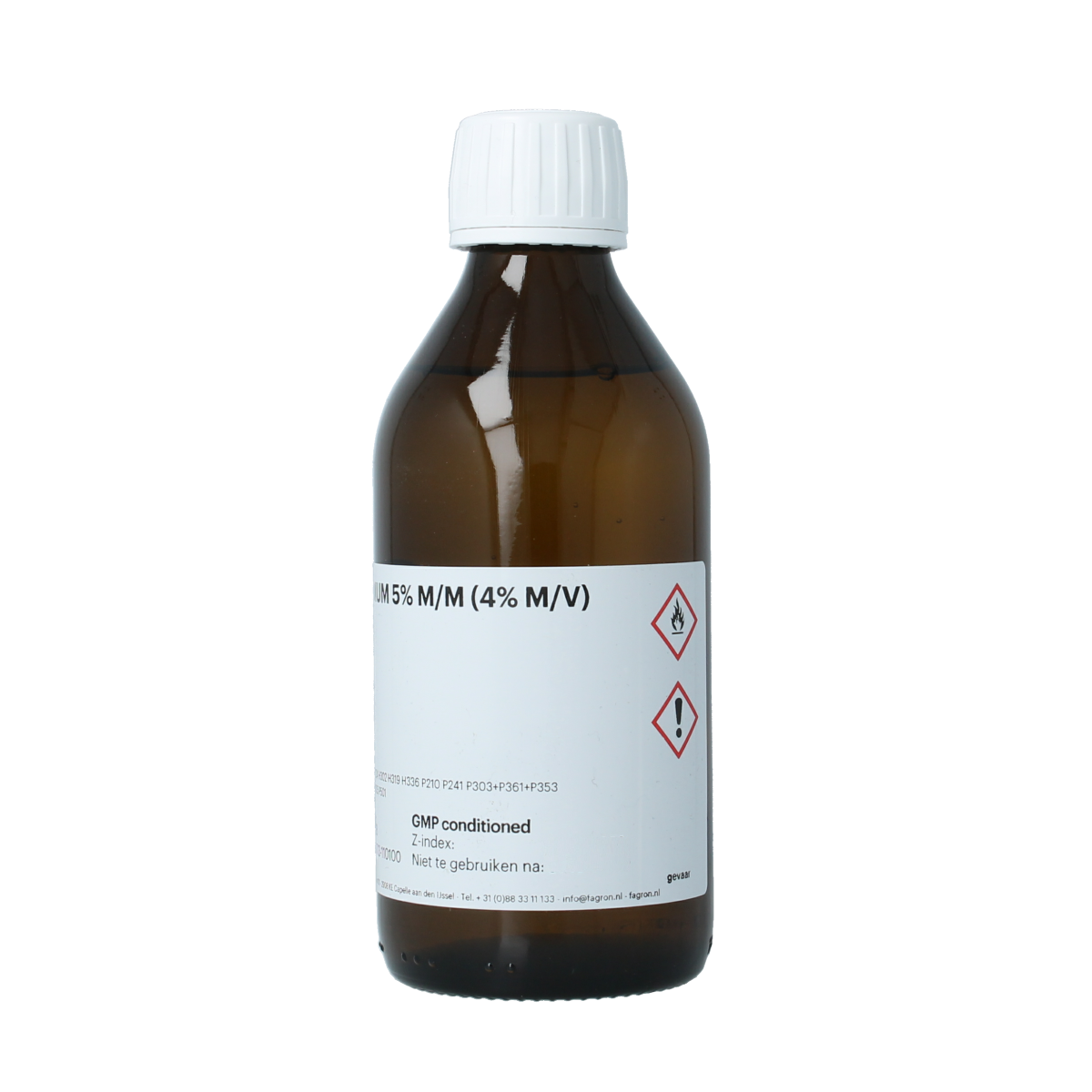Fagron Collodium USP 250ml bottle, a body care product with a white cap and clear liquid in a transparent container.
