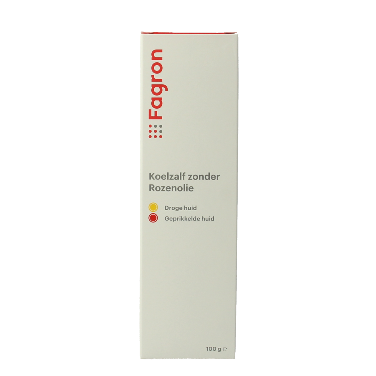 Fagron Koelzalf zonder rozenolie in doos with leaflet, 100g, body care product for soothing and cooling skin comfort