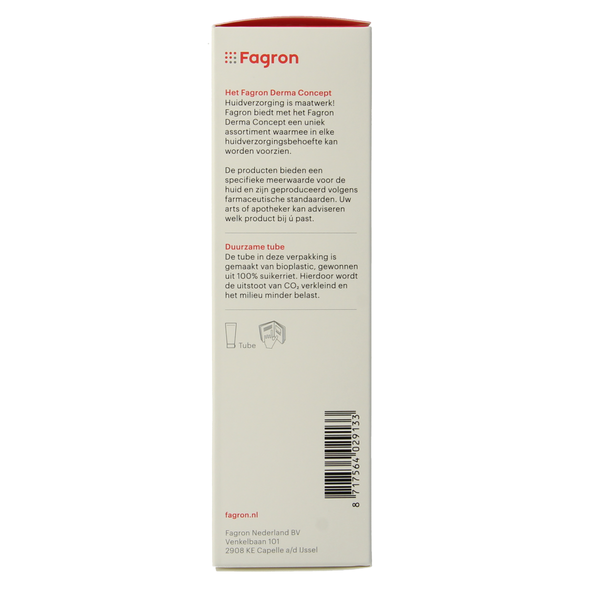 Fagron Koelzalf zonder rozenolie, 100g, in doos with leaflet, cooling body care product from Fagron.