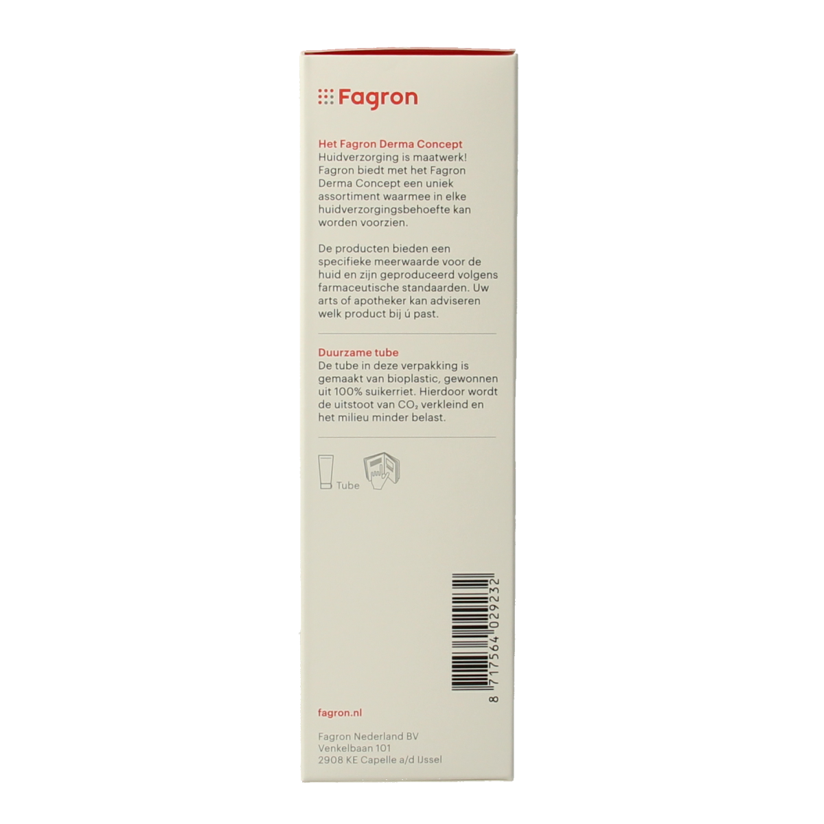 Fagron Cetomacrogol creme FNA D & B 100g, a body care product with a creamy texture, displayed in a white container.