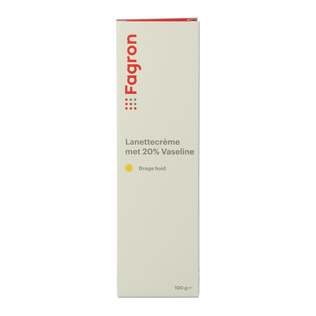 Fagron Lanettecreme with 20% Vaseline, 100g, a body care product with creamy texture for skin hydration and protection.
