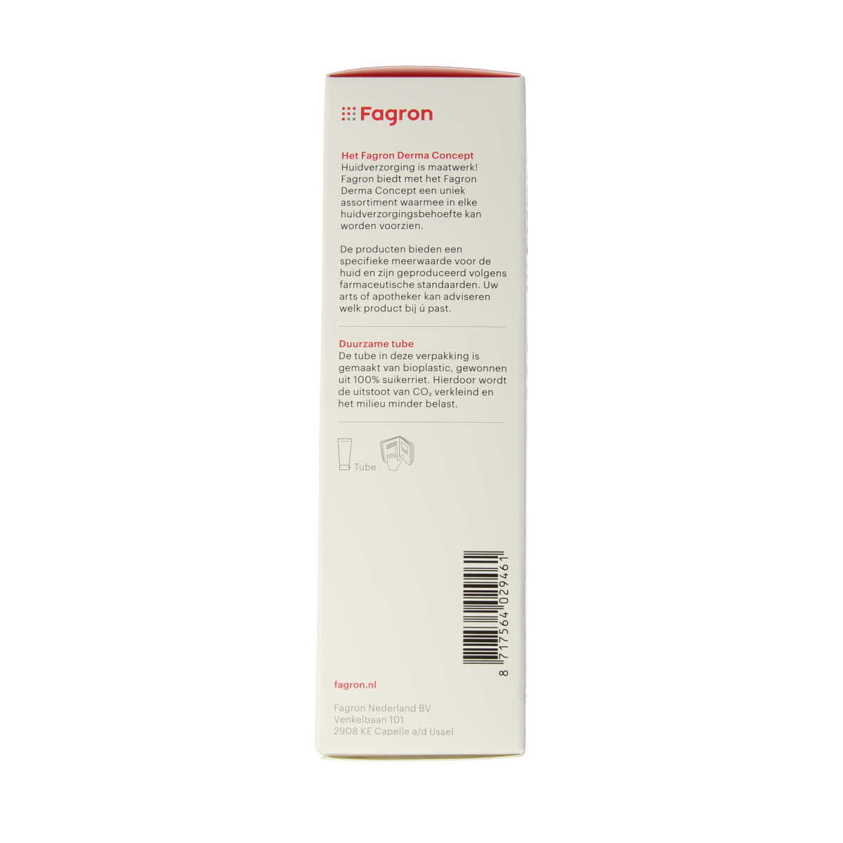 Fagron Vaselinecetomacrogol creme FNA in a 100g box, soothing body care cream with a smooth, creamy texture.