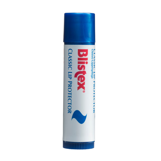 Blistex Classic Protect lip balm stick 4.25g with moisturizing formula in a white tube with blue cap
