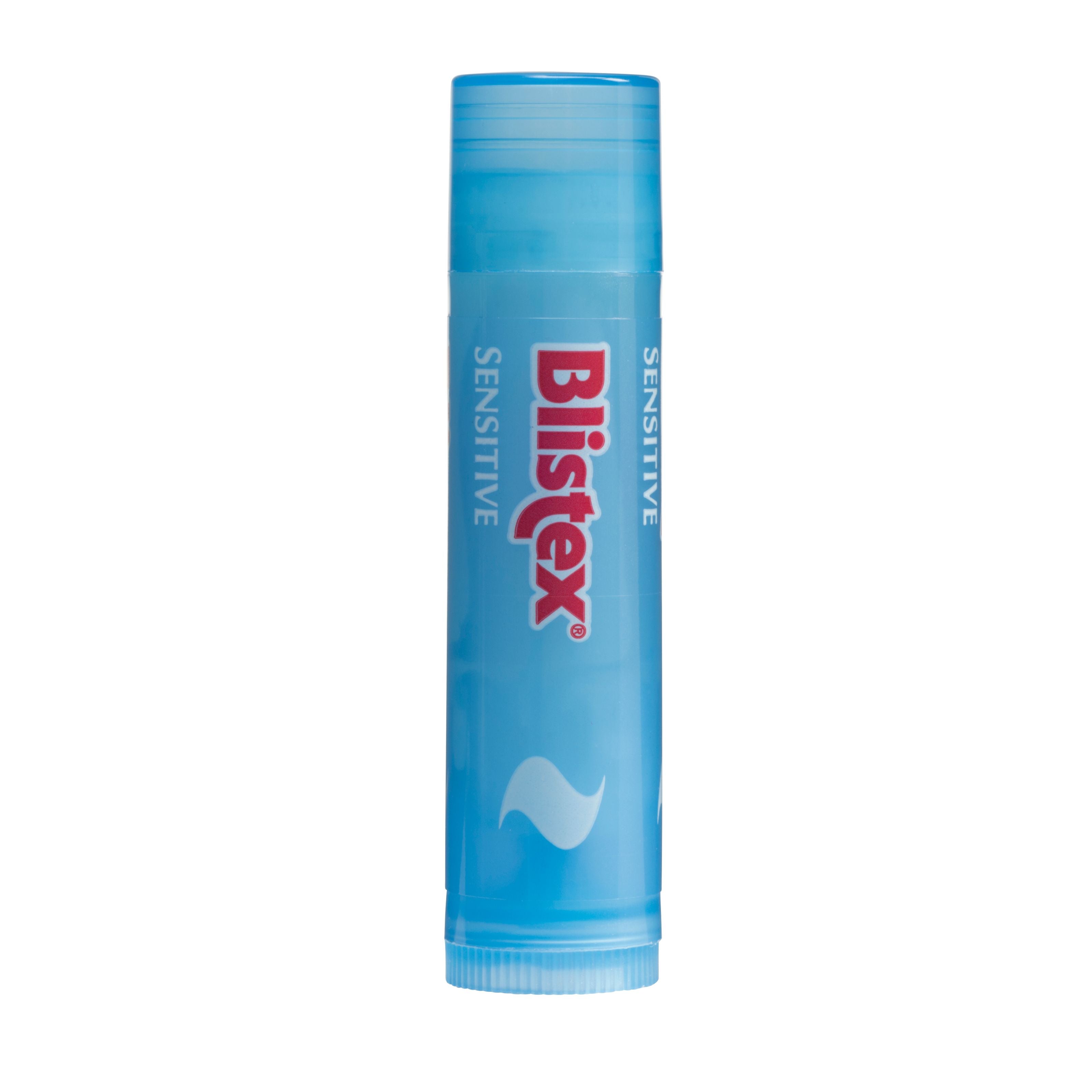 Blistex Sensitive Lip Balm in a 4.3g tube, providing gentle lip care and hydration.