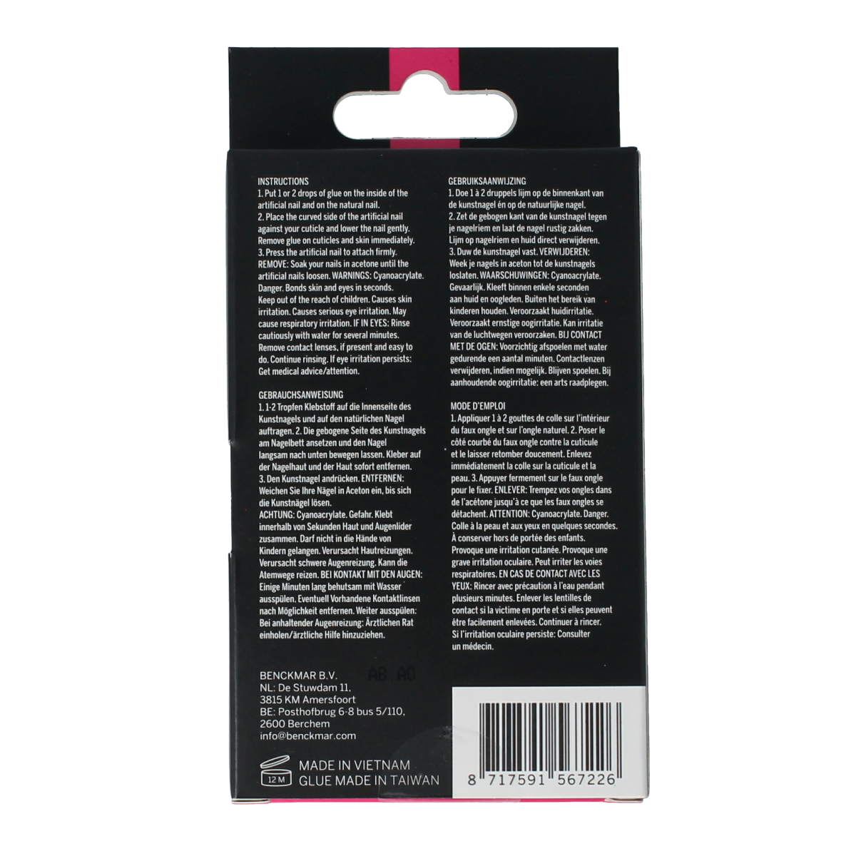 Natural stiletto 2B Nails makeup nails in a pack of 24, featuring sleek, pointed nail tips for elegant nail art and manicure styles.
