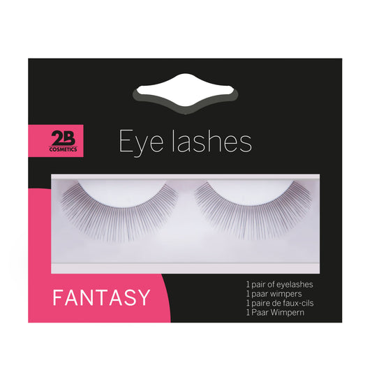 2B Lashes Fantasy false eyelashes, 2 pairs, makeup accessory with natural-looking lash design and black color.