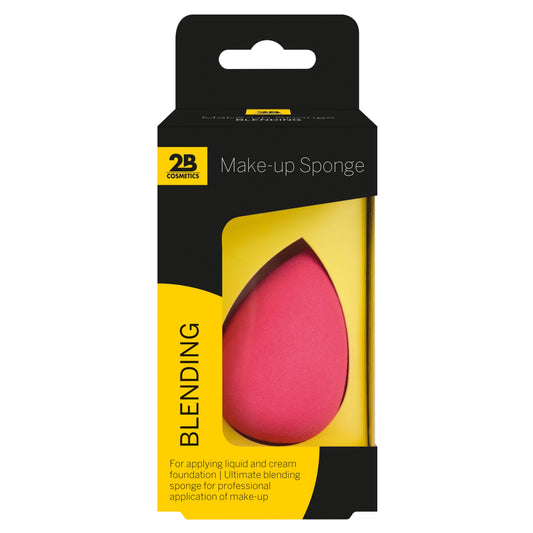 Two 2B makeup blending sponges, soft and rounded for flawless application, shown on a neutral background.
