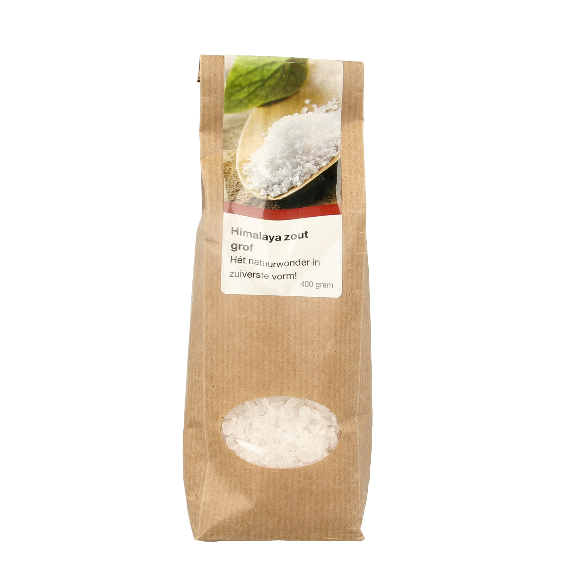 Verillis Himalaya grof zout in een 400g verpakking, zichtbaar in een natuurlijke setting voor kruiden en zoutproducten.