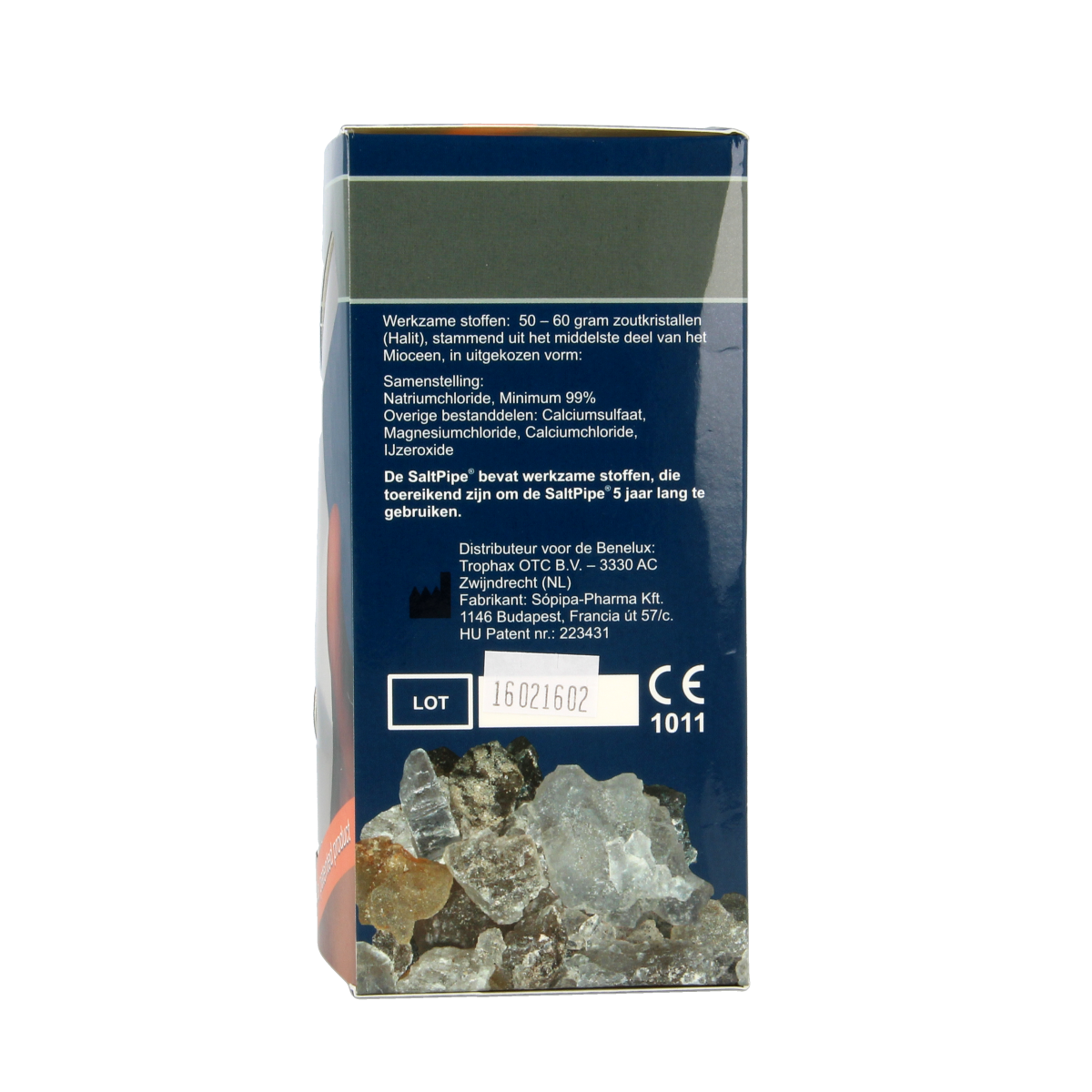 Saltpipe Classic zout inhalator for nasal care, 60 grams, used for natural breathing and respiratory relief.