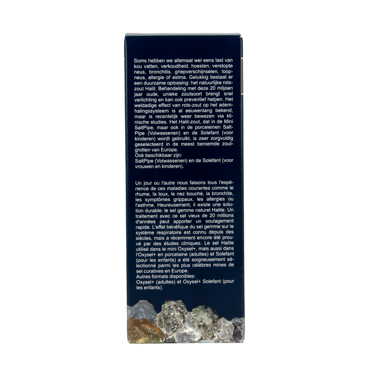 Saltpipe Mini zout inhalator for nasal care, featuring 25g of halitzout salt in a compact design for natural nasal relief.