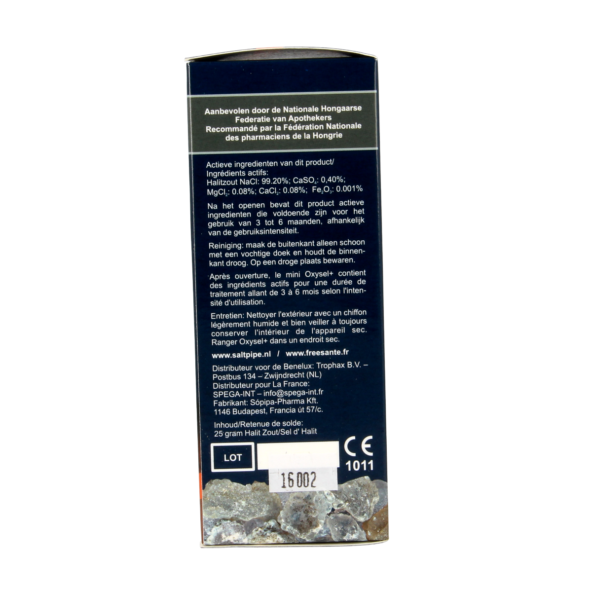 Saltpipe Mini zout inhalator for nasal care with halitzout, 25g, compact salt inhalation device for nasal health.