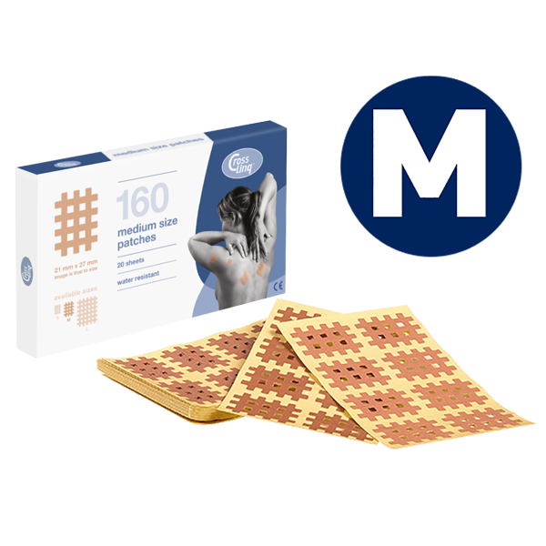 Cure Tape Crosslinq maat M pleisters and tape, 160 pieces, flexible adhesive tape for sports and injury support.