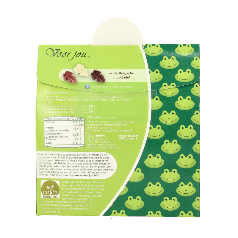 Voor Jou! Cadeau doos opkikkertje met 100 gram chocolade, featuring an assortment of chocolates in an elegant gift box.