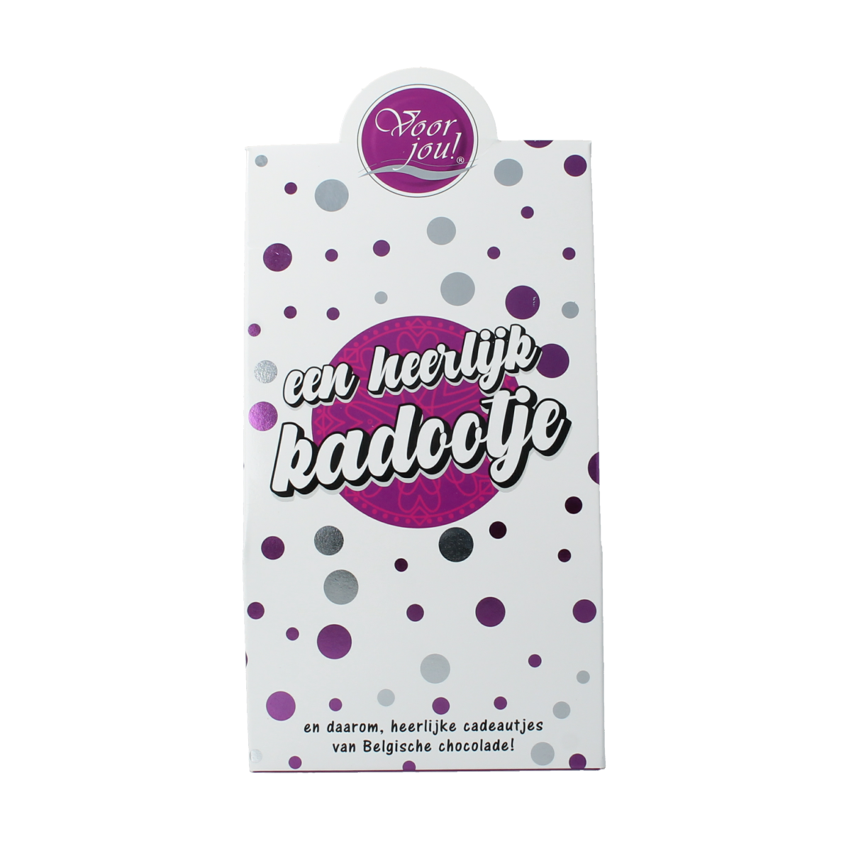 Voor Jou! chocolade cadeau doos met 100 gram heerlijke chocolade, elegant verpakt in een cadeauverpakking.