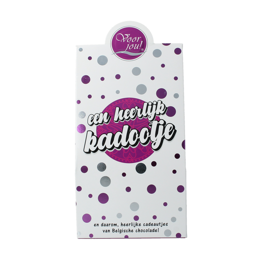 Voor Jou! chocolade cadeau doos met 100 gram heerlijke chocolade, elegant verpakt in een cadeauverpakking.