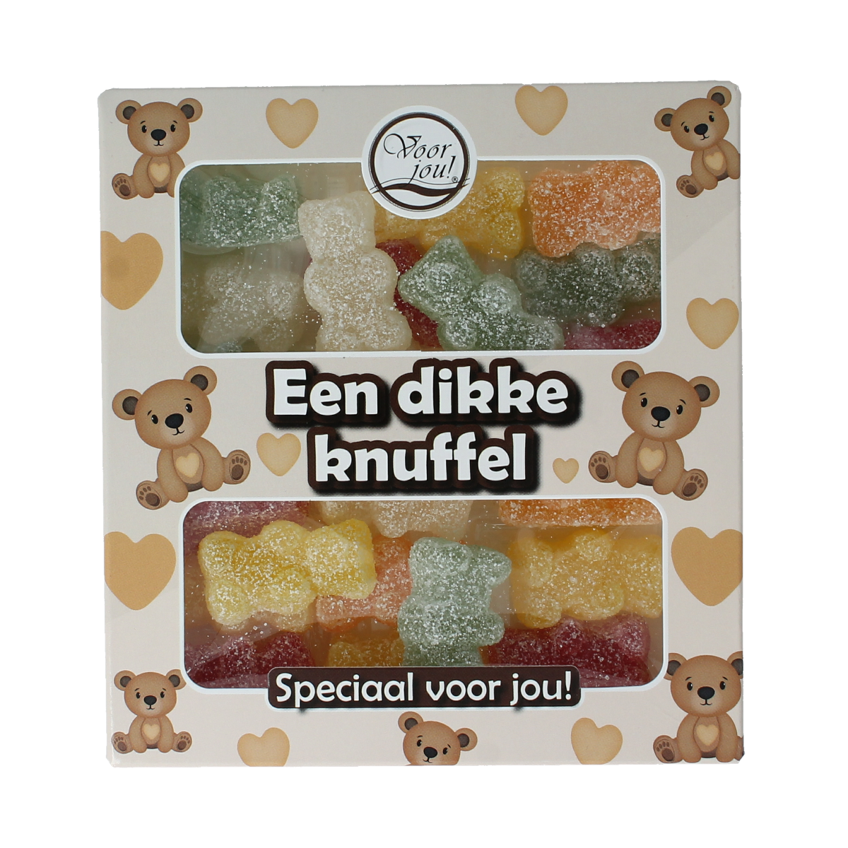 Voor Jou! Dikke knuffel snoepgoed, 149g, soft and colorful candy with a plush, cuddly appearance.
