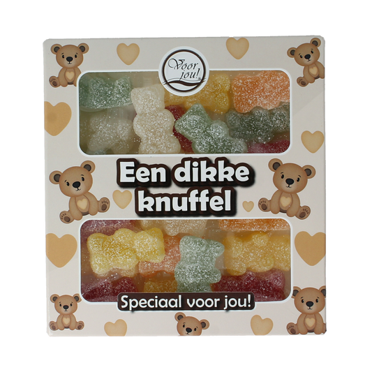 Voor Jou! Dikke knuffel snoepgoed, 149g, soft and colorful candy with a plush, cuddly appearance.