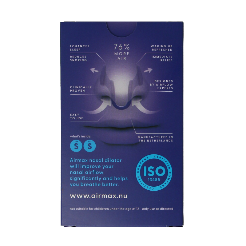 Airmax Airmax Snurkers small 2-pack for nasal care and inhalation, shown in the image with the product packaging and nasal devices.